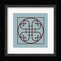 Chocolate And Blue Ironwork IV Framed Print