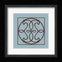 Chocolate And Blue Ironwork V Framed Print