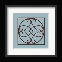 Chocolate And Blue Ironwork VI Framed Print