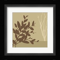 Metro Leaves In Khaki I Framed Print