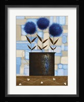 Study Of Chysanthemums In Blue Fine Art Print