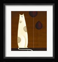 Feline and Two Leaves Fine Art Print