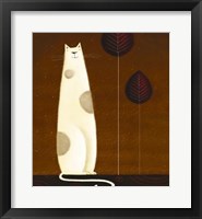 Feline and Two Leaves Fine Art Print