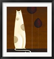 Feline And Two Leaves Fine Art Print