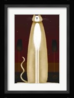 Feline And Four Tulips Fine Art Print