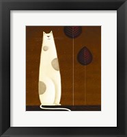 Feline And Two Leaves Fine Art Print