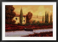 Al Tramonto Sul Fiume Framed Print