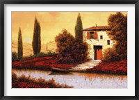 Lungo Il Fiume Tra I Papaveri Framed Print