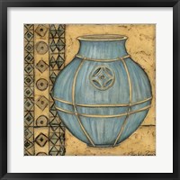 Square Cerulean Pottery I Fine Art Print