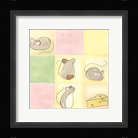 Tic-Tac Mice In Pink Framed Print