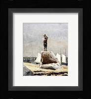 Boy Hailing Schooners Fine Art Print