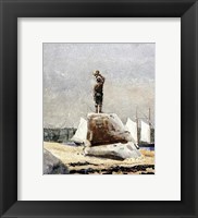 Boy Hailing Schooners Fine Art Print