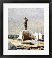 Boy Hailing Schooners Fine Art Print