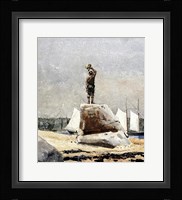 Boy Hailing Schooners Fine Art Print