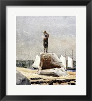 Boy Hailing Schooners Fine Art Print