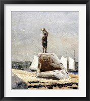 Boy Hailing Schooners Fine Art Print