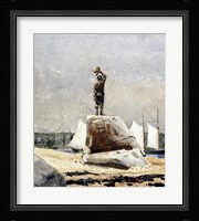Boy Hailing Schooners Fine Art Print