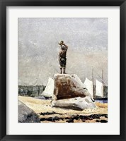 Boy Hailing Schooners Fine Art Print