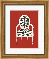 Zebra Chair On Red Giclee