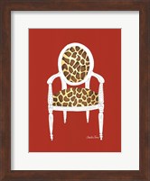 Giraffe Chair On Red Giclee
