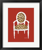 Giraffe Chair On Red Giclee