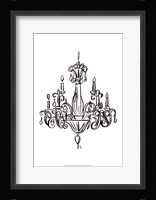 Graphic Chandelier I Framed Print