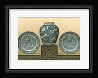 Porcelain In Teal I Framed Print