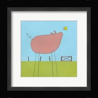Stick-Leg Pig I Framed Print