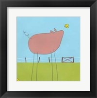 Stick-Leg Pig I Framed Print