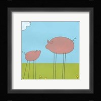 Stick-Leg Pig II Framed Print