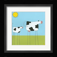 Stick-Leg Cow I Framed Print