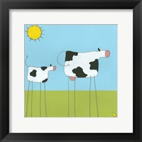 Stick-Leg Cow I Framed Print