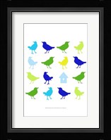 Animal Sudoku in Blue I Framed Print