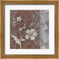 Taupe and Cinnabar Tapestry I Fine Art Print