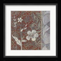 Taupe and Cinnabar Tapestry I Framed Print