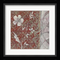 Taupe and Cinnabar Tapestry II Framed Print