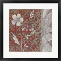 Taupe and Cinnabar Tapestry II Framed Print
