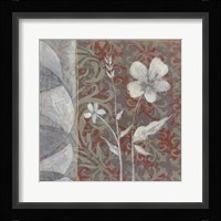 Taupe and Cinnabar Tapestry IV Framed Print