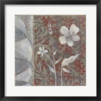 Taupe and Cinnabar Tapestry IV Framed Print