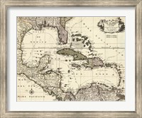 Map of the Gulf of Mexico Fine Art Print