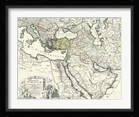 Map of Europe, Asia and Africa Fine Art Print