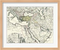 Map of Europe, Asia and Africa Fine Art Print