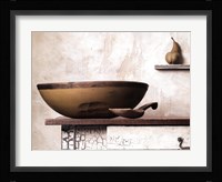 Bowl and Pear Framed Print