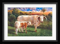 Longhorn Cow And Calf Fine Art Print