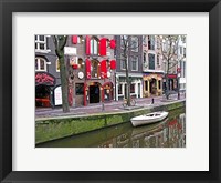 White Boat in Red Light District Fine Art Print