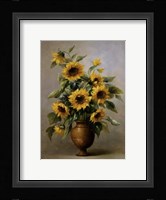 Sunflowers In Bronze I Framed Print