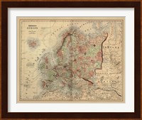 Antique Map of Europe Fine Art Print