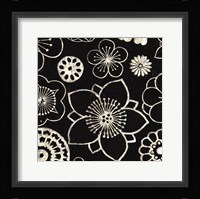 Silver Floral Cascade I Framed Print