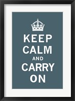Keep Calm and Carry On Dark Teal Fine Art Print