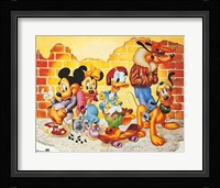 Mickey & Friends: Brick Wall Fine Art Print